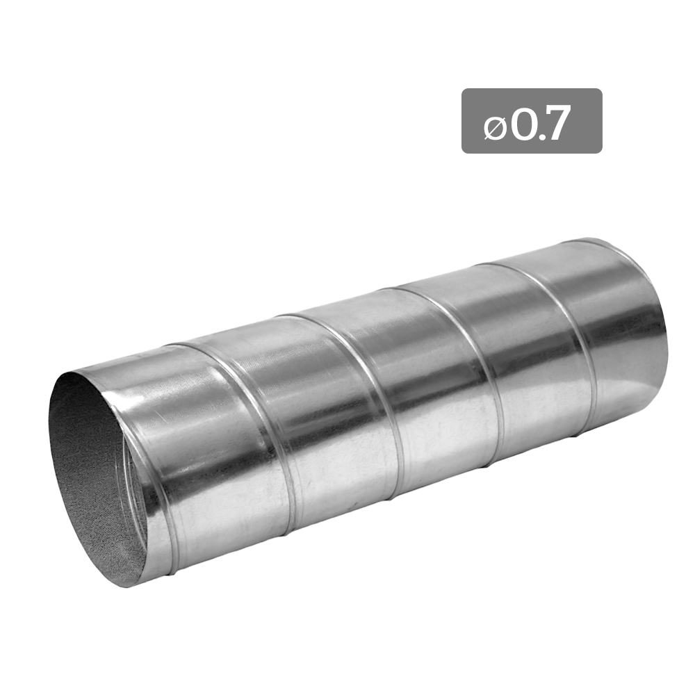 Tubulatură circulară tip Spiro, ventilație, grosime 0.7 mm, tablă zincată, Z140G